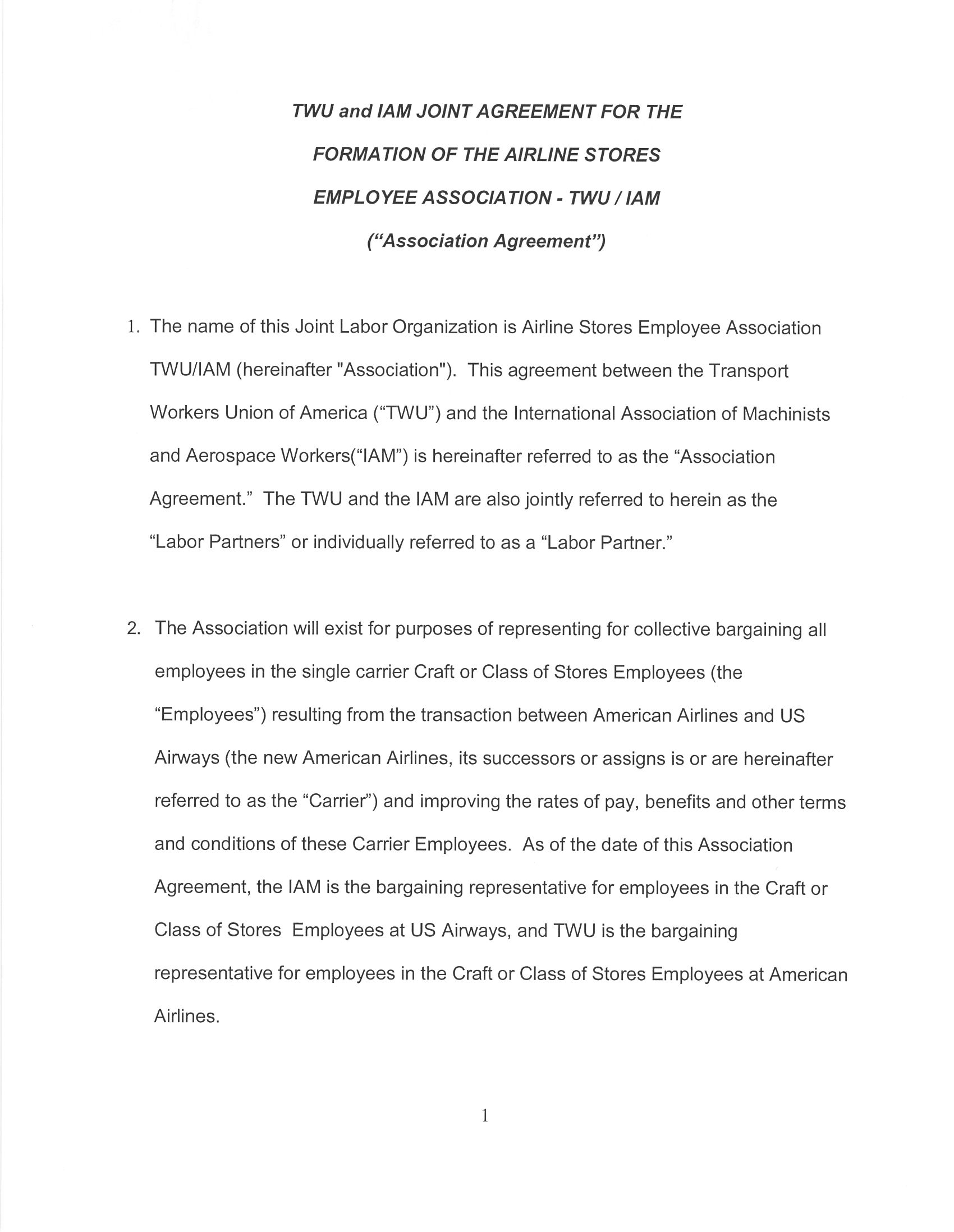 TWUIAM Association Agreements TWUIAM Association